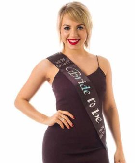 Black & Silver Bride To Be Sash with Diamante