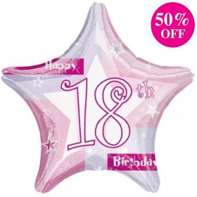 18th Birthday Pink Shimmer Foil Balloon 19"