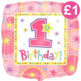 One-Derful 1st Birthday Girl Foil Balloon 18"