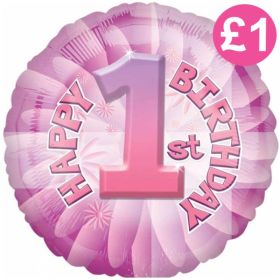 Happy 1st Birthday Circle Foil Balloon 17"