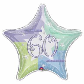 Birthday Shimmer 60th Prismatic Foil Balloon