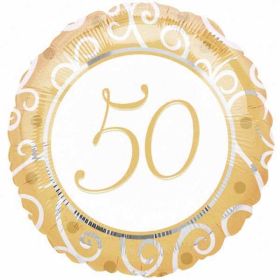 Gold 50th Anniversary Foil Balloon