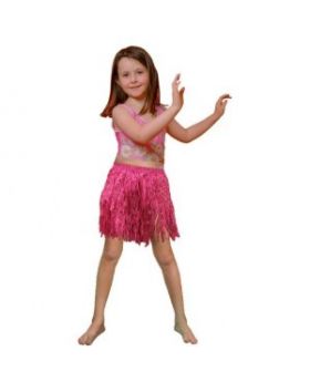 Child Pink Tissue Hula Skirt