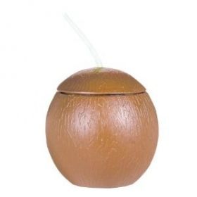 Coconut Shaped Cup With Straw