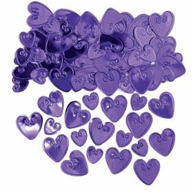 Plum Loving Hearts Embossed Confetti