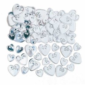  Silver Loving Hearts Embossed Confetti