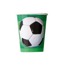 3D Soccer Party Cups 270ml, pk8