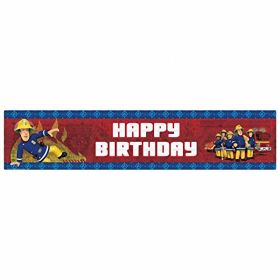 Fireman Sam Happy Birthday Holographic Banner 2.7m
