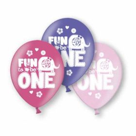 Fun to be One Latex Balloons Pink Mix pk6