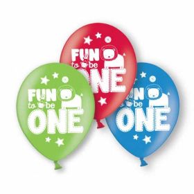 Fun to be One Latex Balloons pk6