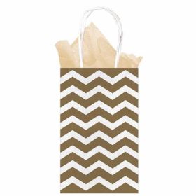 Gold Chevron Paper Gift Bag