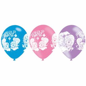 Shimmer & Shine 4 Sided Print Latex Balloons pk6