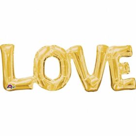 "Love" Phrase Gold Supershape Foil Balloon