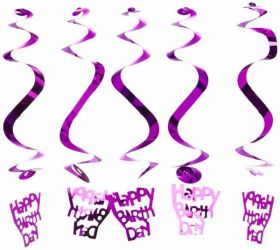 Happy Birthday Hanging Swirl Decoration