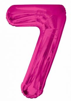 Pink Glitz Number Foil Balloon - 7