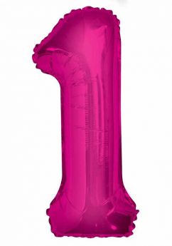 Pink Glitz Number Foil Balloon - 1