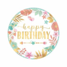 Boho Birthday Girl Dessert Plates