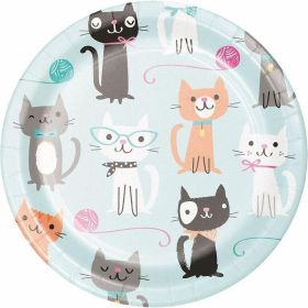 Purr-fect Party Paper Plates Sturdy Style 18cm, pk8