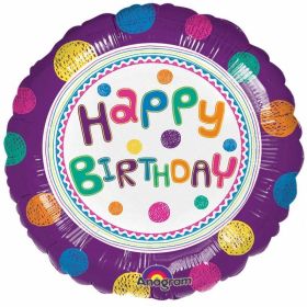 SpotOn Happy Birthday Foil Balloon 17"