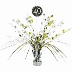 Gold & Silver Sparkling Celebration 40th Centrepiece Sprays 33cm