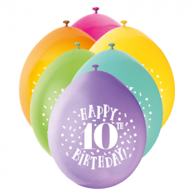 Happy 10th Birthday Latex Balloons 9"