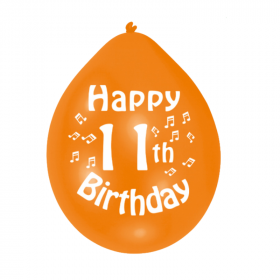11th Birthday Latex Balloons 9"