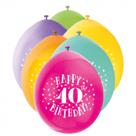 Happy 40th Birthday Latex Balloons 9"