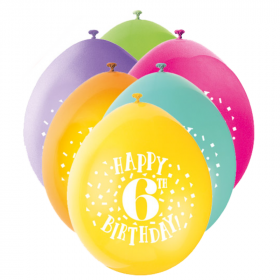 Happy 6th Birthday Latex Balloons 9"