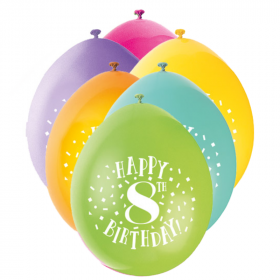 Happy 8th Birthday Latex Balloons 9"