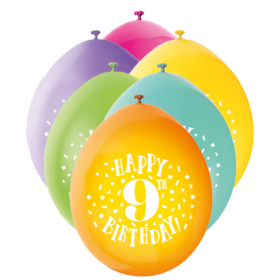 Happy 9th Birthday Latex Balloons 9"