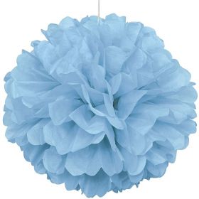 Baby Blue Paper Puff Ball Party Decoration 40cm