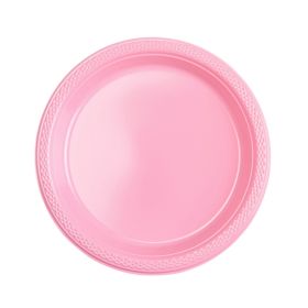 20 Baby Pink Plastic Dessert Plates