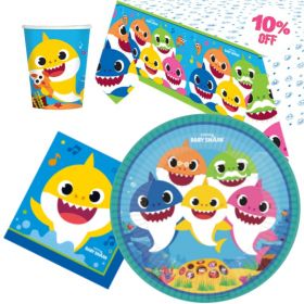 Baby Shark Party Tableware Pack for 8