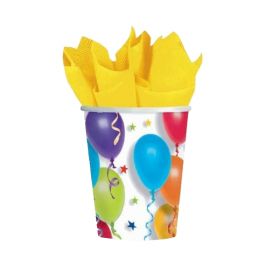 Balloons & Stars Party Cups 266ml, pk8