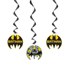 3 Batman Party Hanging Swirls