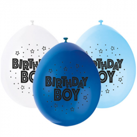 Happy Birthday Boy Latex Balloons 9"