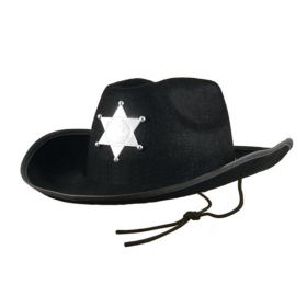 Child Black Cowboy Hat with Sheriff Star
