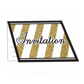 8 Black & Gold Party Invitations