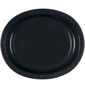 Black Oval Serving Plates 30cm, pk8