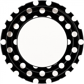 Black Polka Dot Dinner Plates