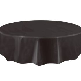 Black Round Plastic Tablecover