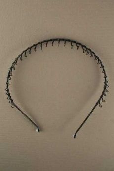 Black Metal Alice Band with Wire Hair Comb (HD976)