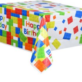 Building Blocks Party Tablecover 1.37m x 2.13m