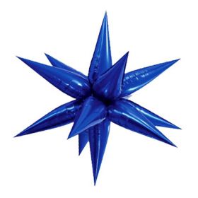 Large Blue Glitz 3D Star Foil Balloon