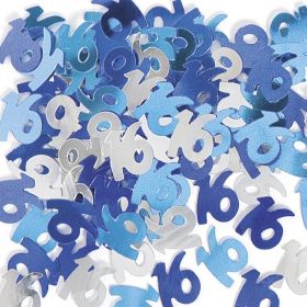 Blue Glitz Age 16 Confetti