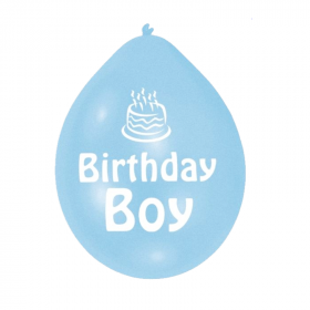 Blue Birthday Boy Latex Balloons 9"