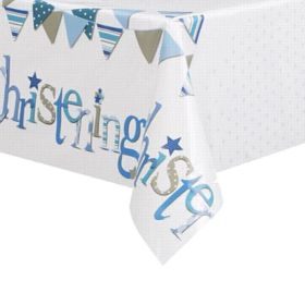 Christening Blue Bunting Party Tablecover