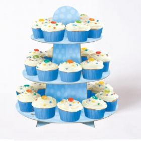 Baby Blue Polka Dot Cupcake Stand