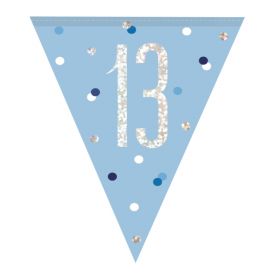 Glitz Blue 13th Birthday Flag Banner 2.74m