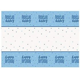 Glitz Blue Happy Birthday Tablecover 1.37m x 2.13m
